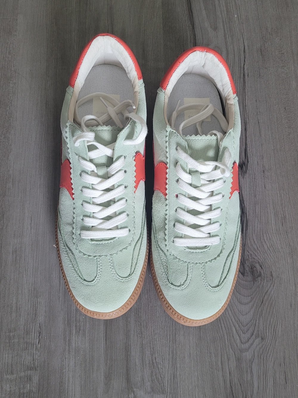 Dolce Vita Mint Green and Coral Accent Sneakers - Picture 8 of 9